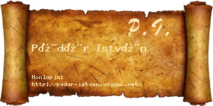 Pádár István névjegykártya